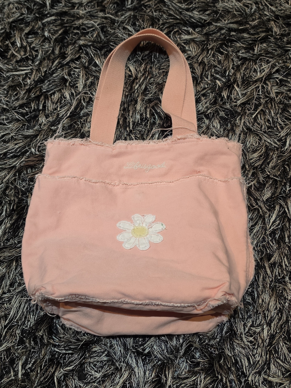 Life Its Good Pink Daisy Canvas Tote Bag